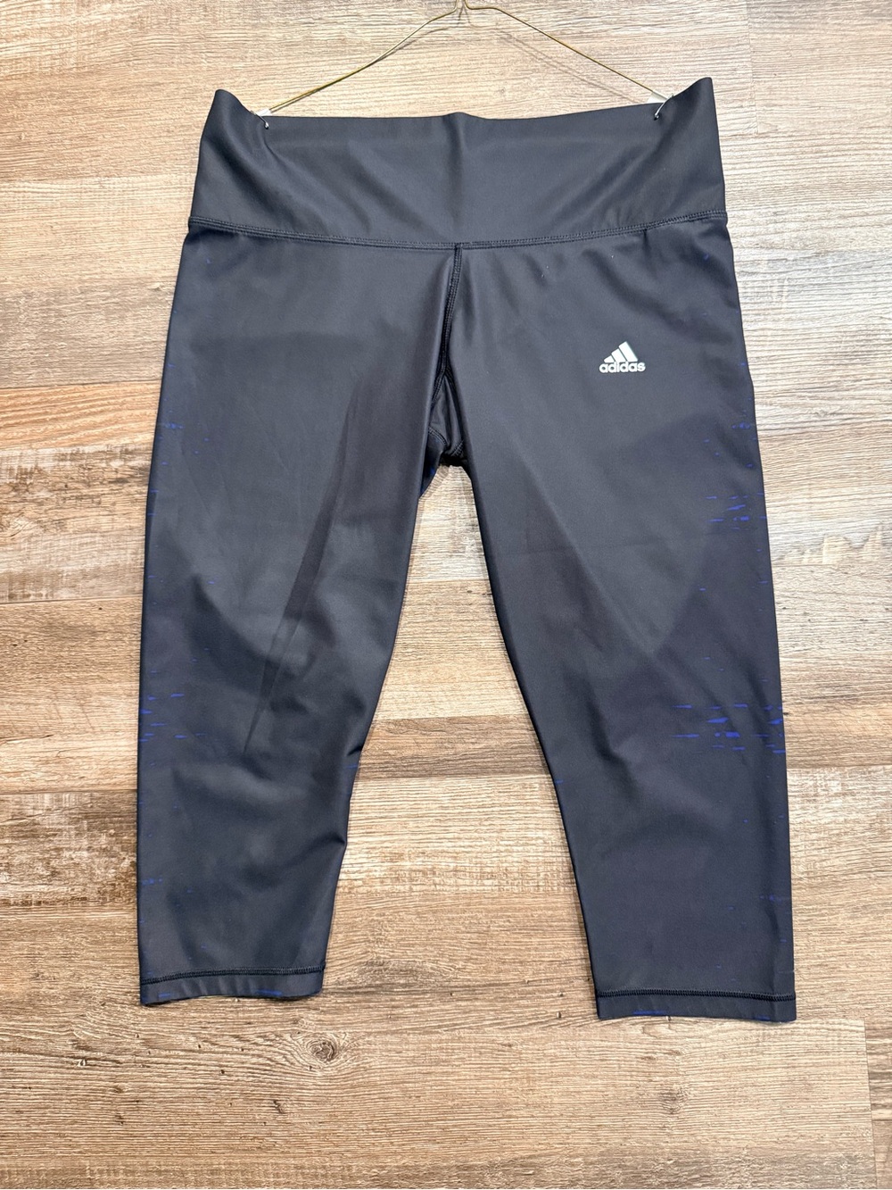 adidas Black Capri Leggings with White Logo